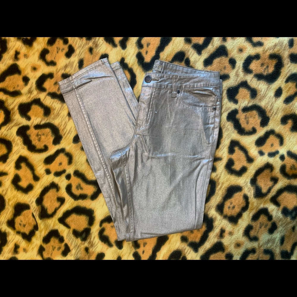 Metallic Gold skinny jeans